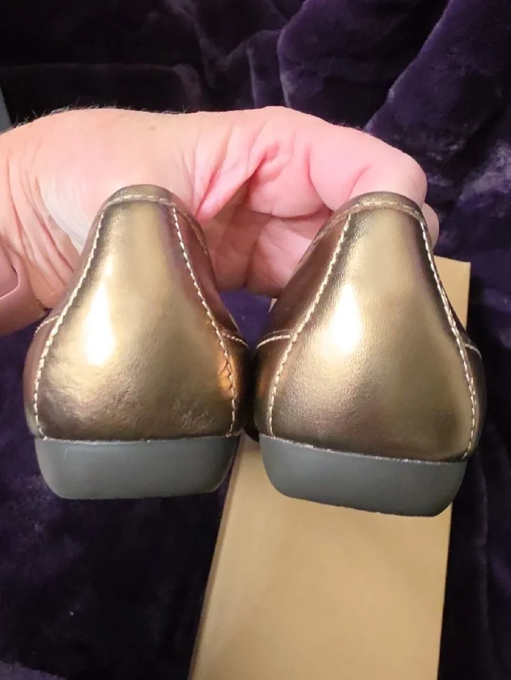 Coldwater Creek Metallic Bronze Buckle Flats Sz 8
